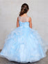 Girls Multi Color Illusion Neckline Lace Applique Trim Pageant Dress 2-12 - SophiasStyle.com